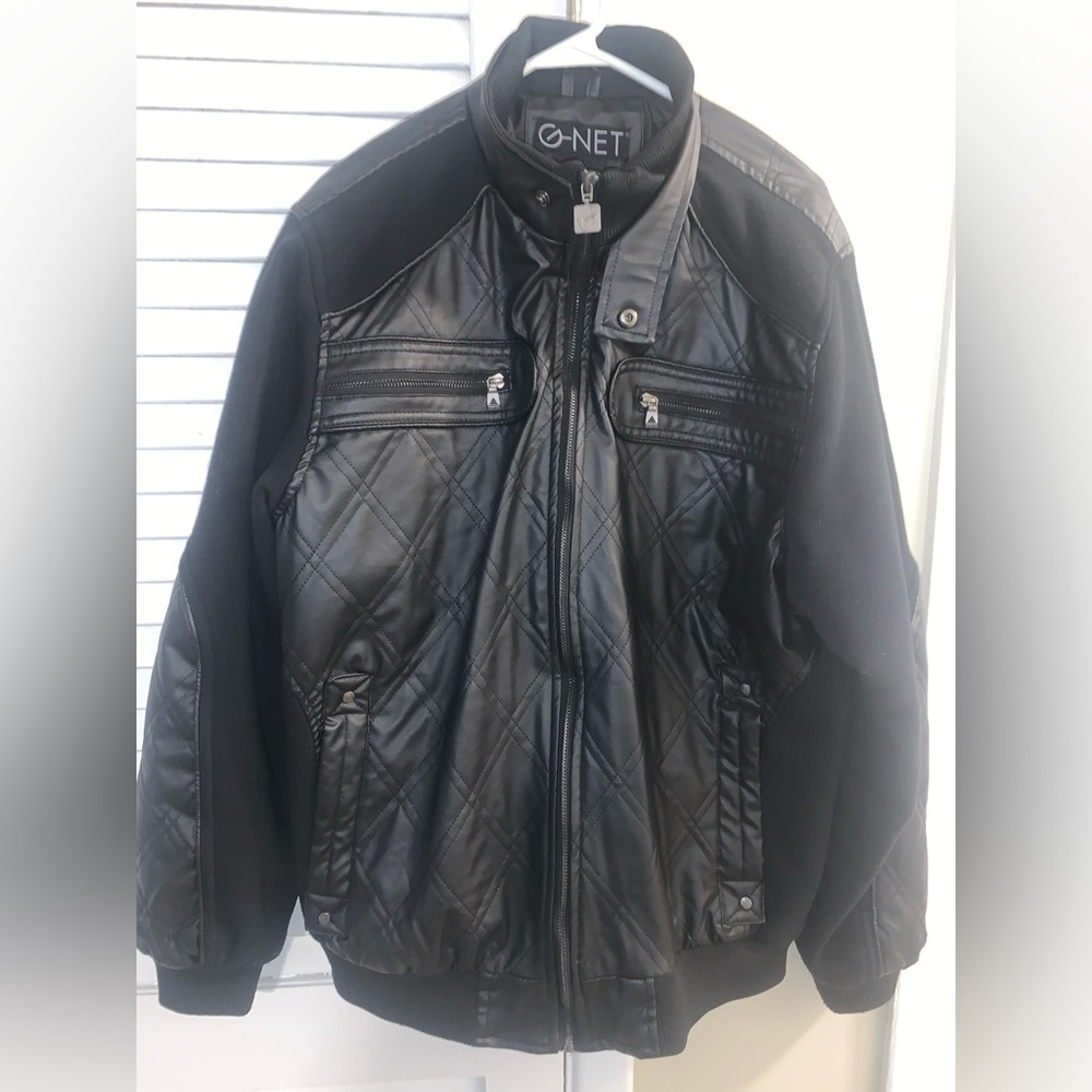 Mens faux leather jacket